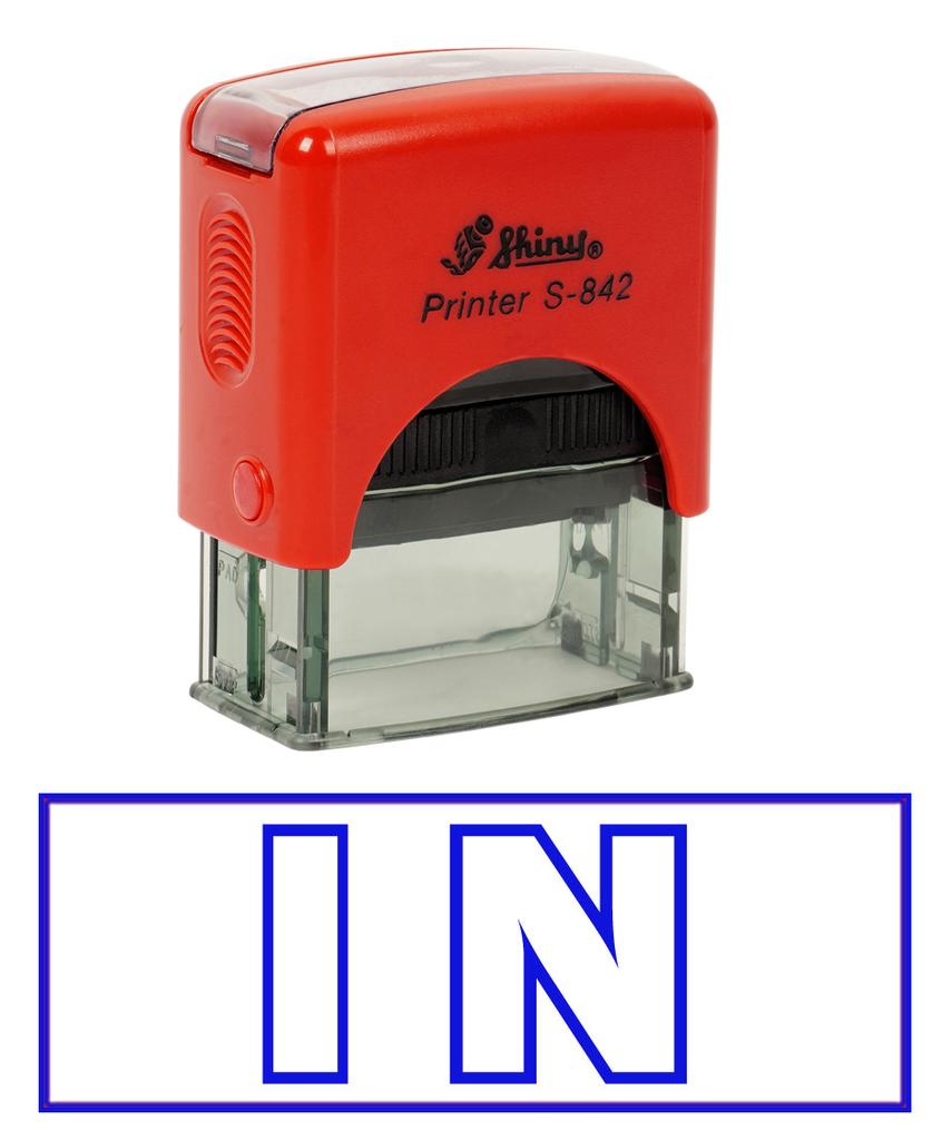 IN Self Inking Rubber Stamp Office Stationery Shiny Stamp