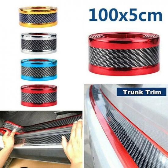 Carbon Fiber Car Door Plate Sill Scuff Cover Anti Scratch Sticker Accessories