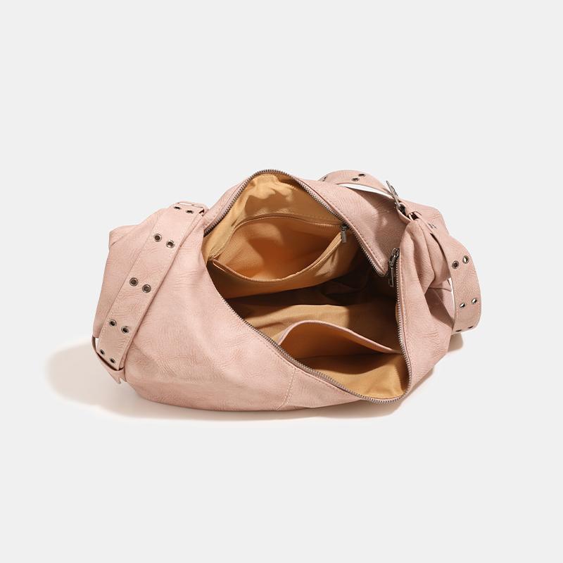 Large capacity half-moon tote sacks for women luxury designer bags and purses new in vintage rivet shoulder crossbody bag