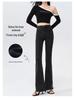 Women's High Waist Black Flare Jeans with Frayed Edge, Spring 2025 Collection