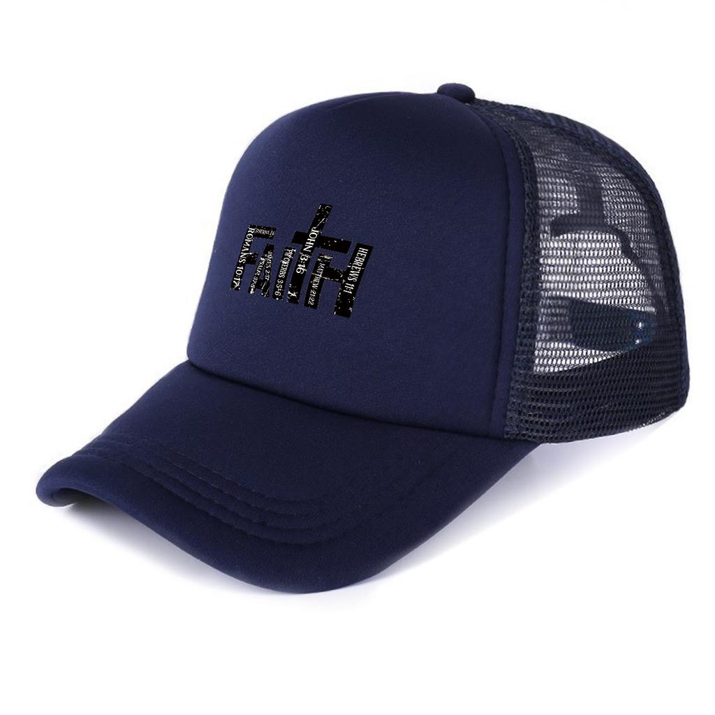 FAITH Kříž Tištěná Síťovaná Čepice Nastavitelná Snapback Hip Hop Plochá Čepice Unisex pro Turistiku Cyklistiku Venkovní Aktivity Dárky
