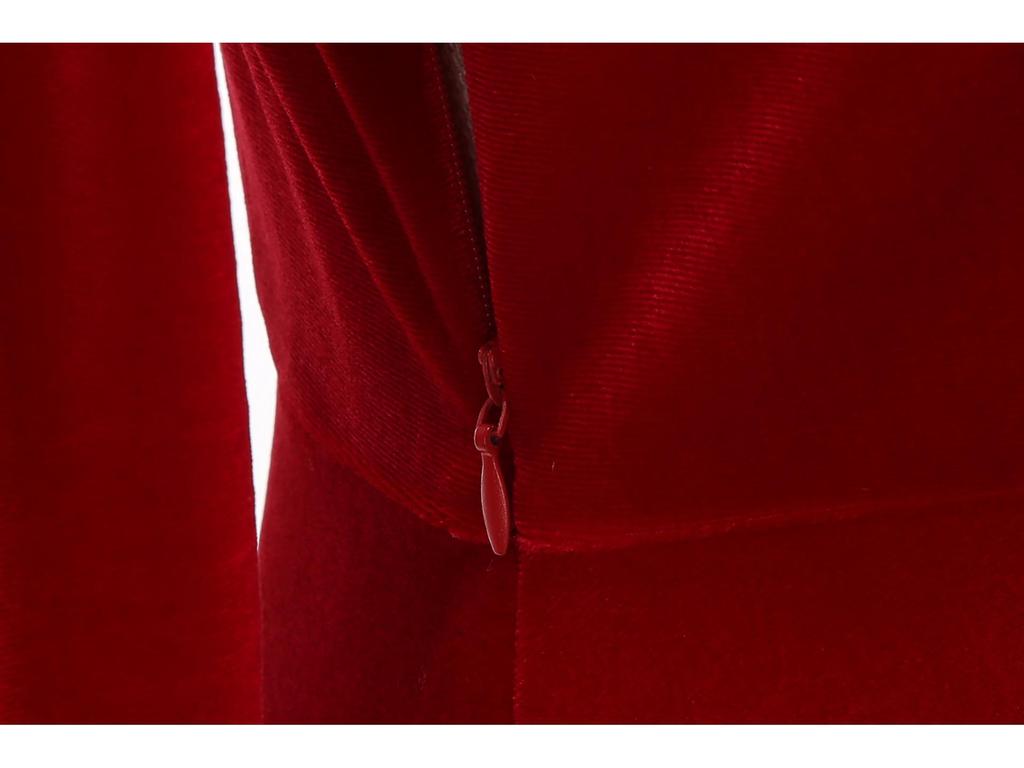 2025 Retro Velvet Christmas Dress with Fur Collar for Women