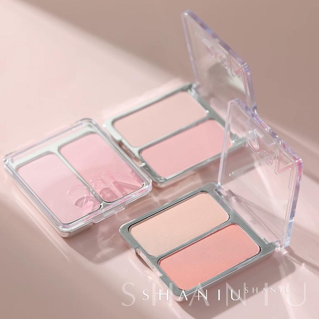 Pei Zhuhyun's Same Style Korean 2an Dual-Color Blush, Expanding Color Blush, Brightening, Girlish Look, Girl Group Milk Pink