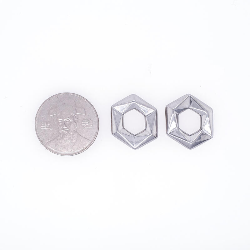 Surgical steel hexagon pendant accessory parts