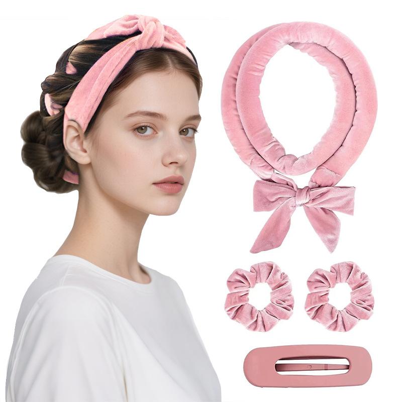 Heatless curling iron hair tie streamer coiler hairdressing big wave sleep gift box set