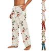 Men's Casual Christmas Print Plush Pajama Pants Sleepwear for Holiday