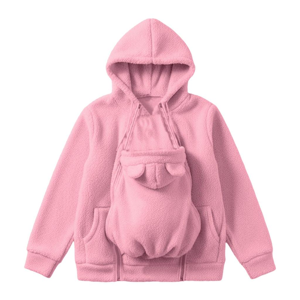 Moletom com Bolso para Animal de Estimação Feminino com Bolsa Frontal para Cães Pequenos e Gatos, Moletom Casual
