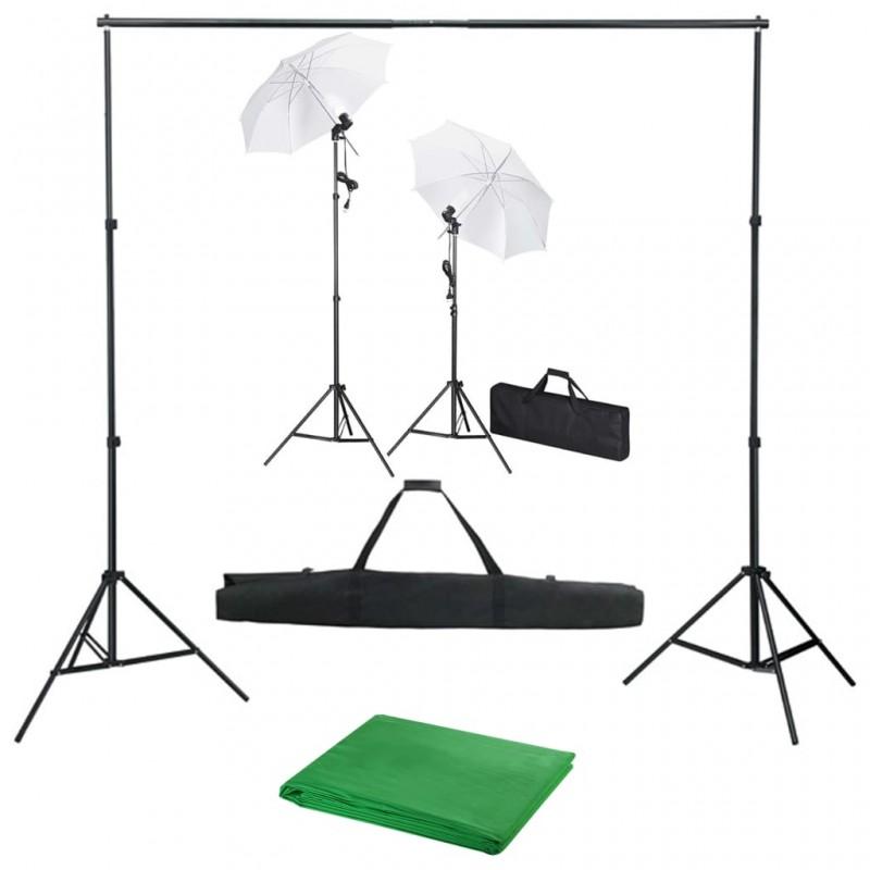 Day and Night - Day and Night Photo Studio Kit with Backdrop, Lamps and Umbrella