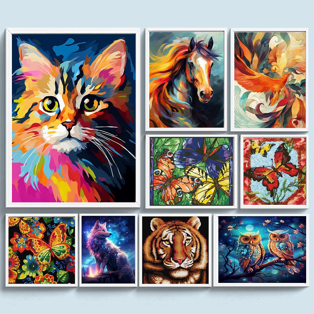 Komplettes Stickerei-Set mit Perlen (9CT) zum Selbermachen für Wohn- und Schlafzimmerdekoration