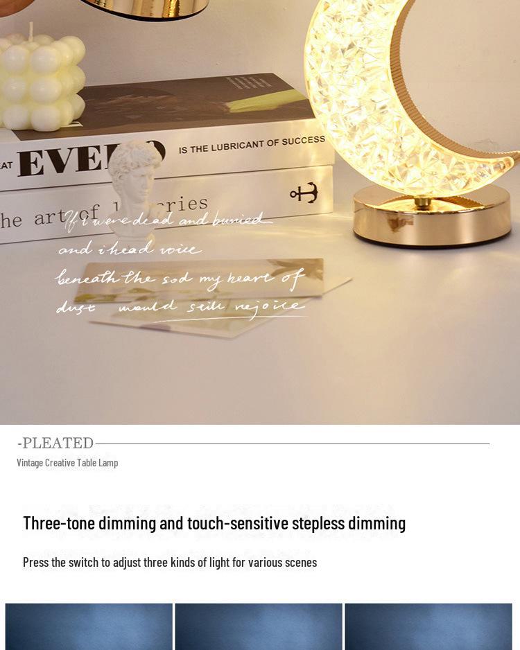 Star & Moon Night Light: USB Rechargeable Touch Lamp with Infinite Dimming and Three Colors for Bedroom