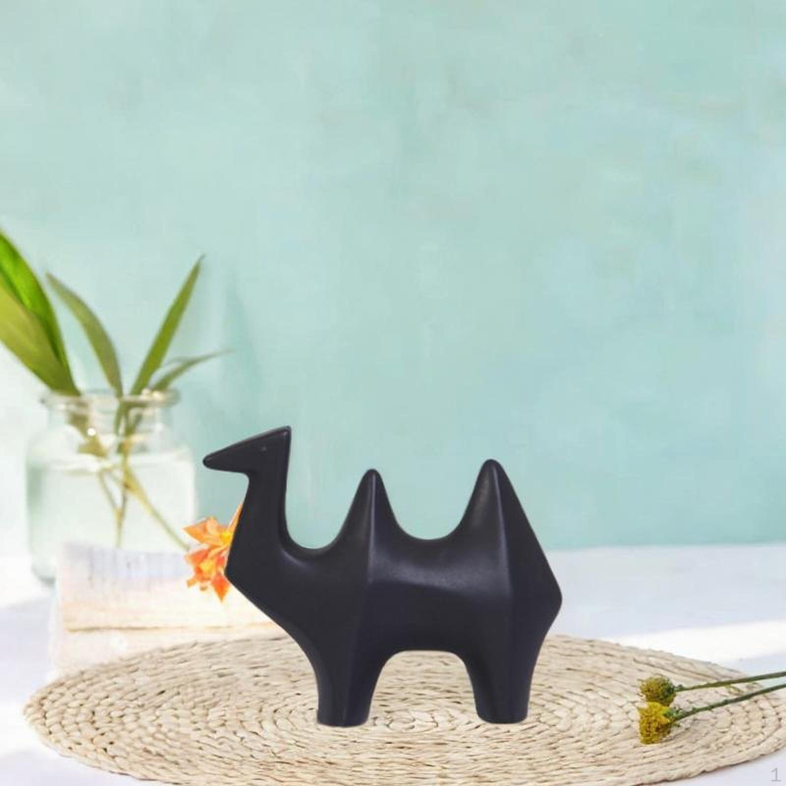 

Статуэтка верблюда, статуя животного, художественные поделки, маленькая портативная модная скульптура-украшение для рабочего стола чёрный