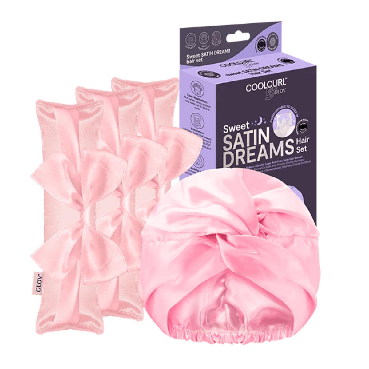 

GLOV - Sweet Satin Dreams Hair Set Pink - zestaw do stylizacji włosów podczas snu
