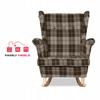 Fotel uszak Winston bujany skandynawski Family Meble krata brązowa