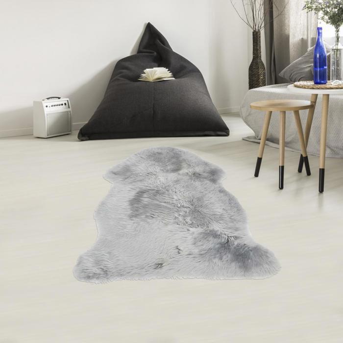 Tapis shaggy poils long - 60x95 cm - SHEPHERD Gris - Peau de bête - UN AMOUR DE TAPIS
