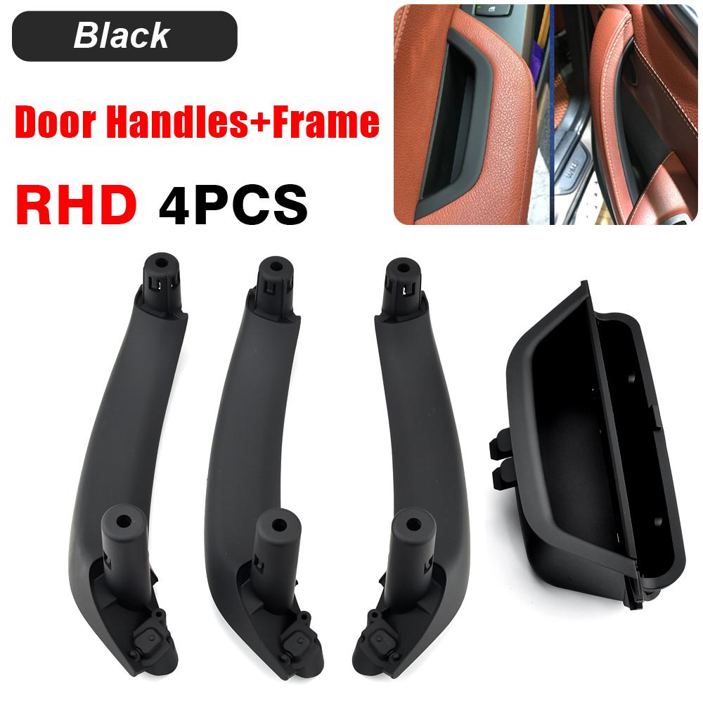 Black Beige Carbon Fiber Color Left Side Door Interior Inner Handle Pull Trim For BMW F25 F26 X3 X4 2011-2017 LH