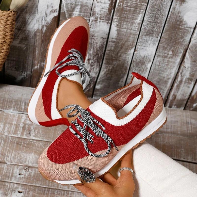 Women Summer Sneaker Lace Up Ladies Walking Running Shoes Round Toe Casual Breathable Non Slip Gym Sport Shoes For Female
