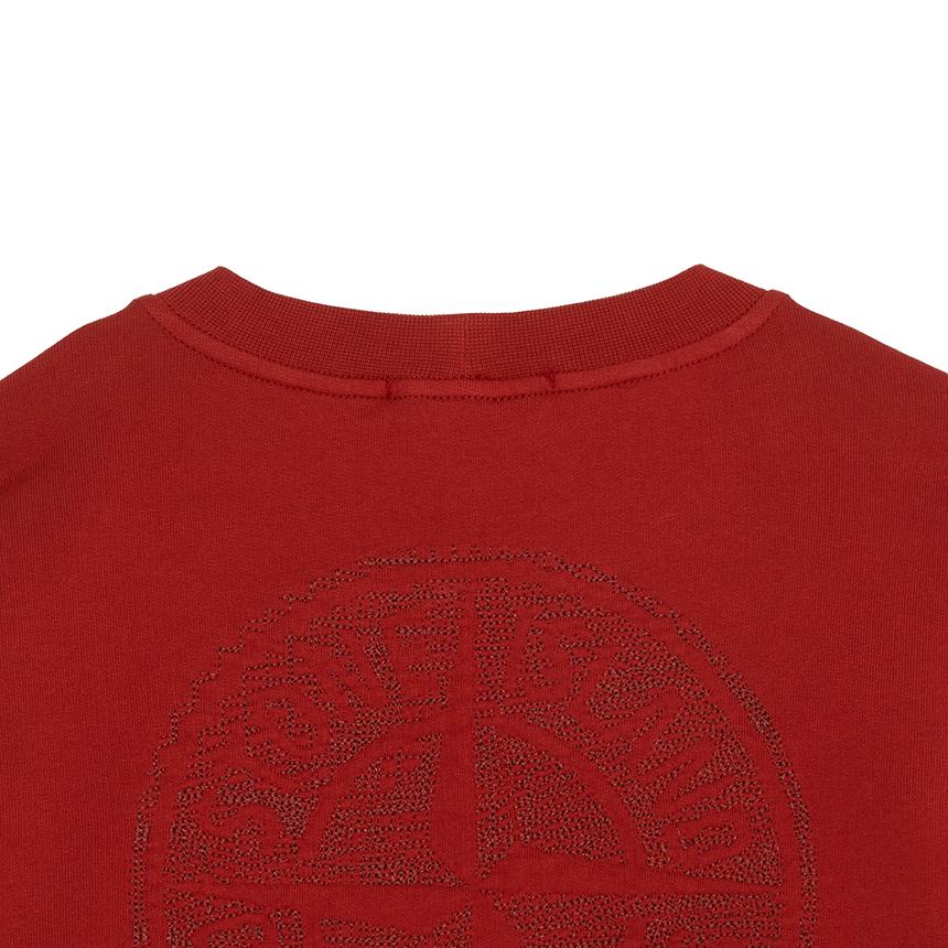STONE ISLAND Sweatshirt With Round Neck Graphic Print Long Sleeve Kids Tops Red 781662044-V0015