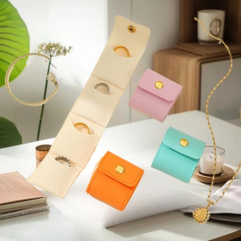 Tragbare Mini Schmuck-Organizer-Tasche mit mehreren Fächern für Ringe Halsketten Ohrringe Reise-Aufbewahrungstasche