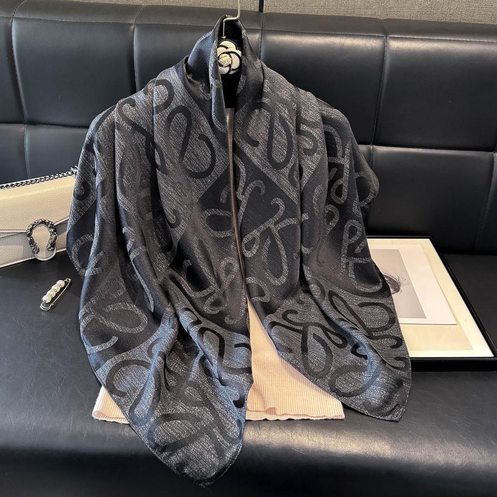 Spring Tencel Cotton Silk Scarf Fashion Classic Big Brand Style Square Scarf Shawl Women High-End Scarf Women