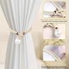 2pcs Pearl Curtain Tiebacks, Curtain Pearl Tiebacks, Decorative Fixings, Rope Curtain Tiebacks No Punch Adjustable Pull-outs
