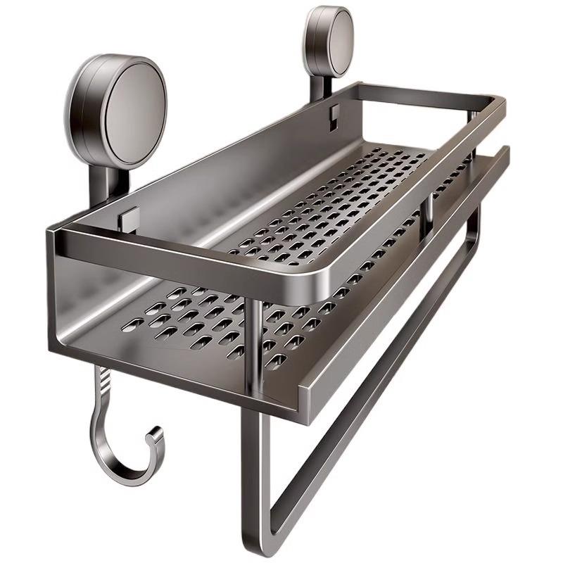 30/40/50cm Suction cup storage rack bathroom wall mounted non perforated bathroom towel rack multifunctional storage rack