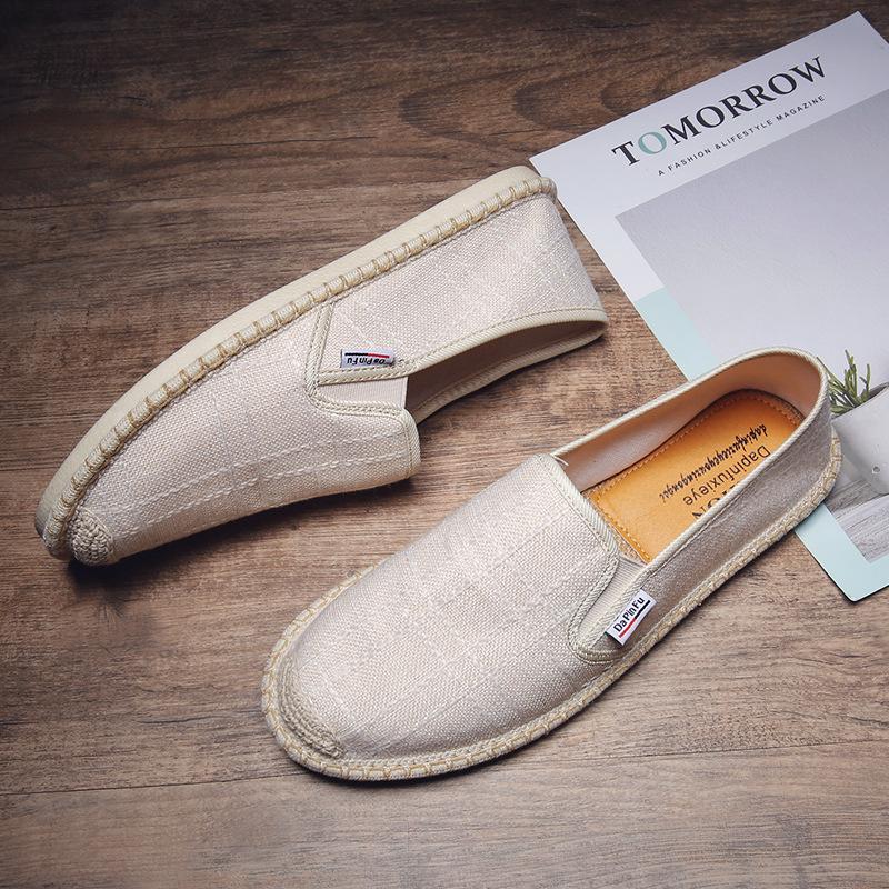 

Мужские парусиновые туфли, летние, дышащие, мягкая подошва, повседневные, ленивые, тонкие, с одной педалью, мужские спортивные, старые пекинские тканевые туфли, мужские 40