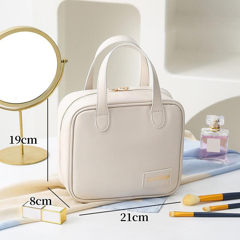 Borsa Porta Trucchi Pu da Viaggio Donna Pelle Borsa Cosmetica Portatile per Pernottamento Weekend Rossetto Profumo Beauty Pouch