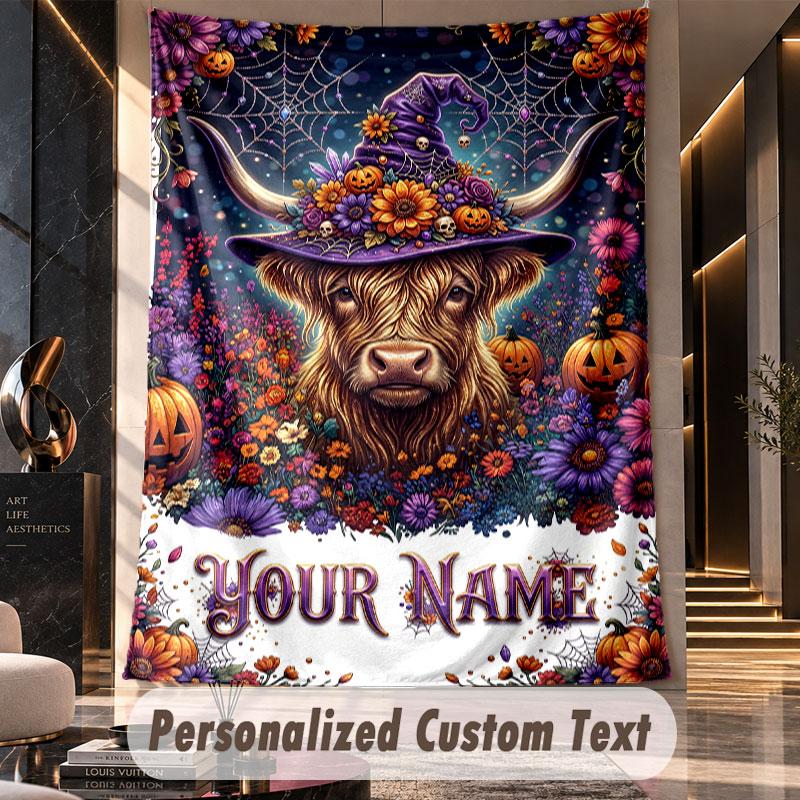 Halloween (72) Theme Custom Tapestry Personalized Custom Name Text Wall Hanging Tapestry Home Decor Background Cloth