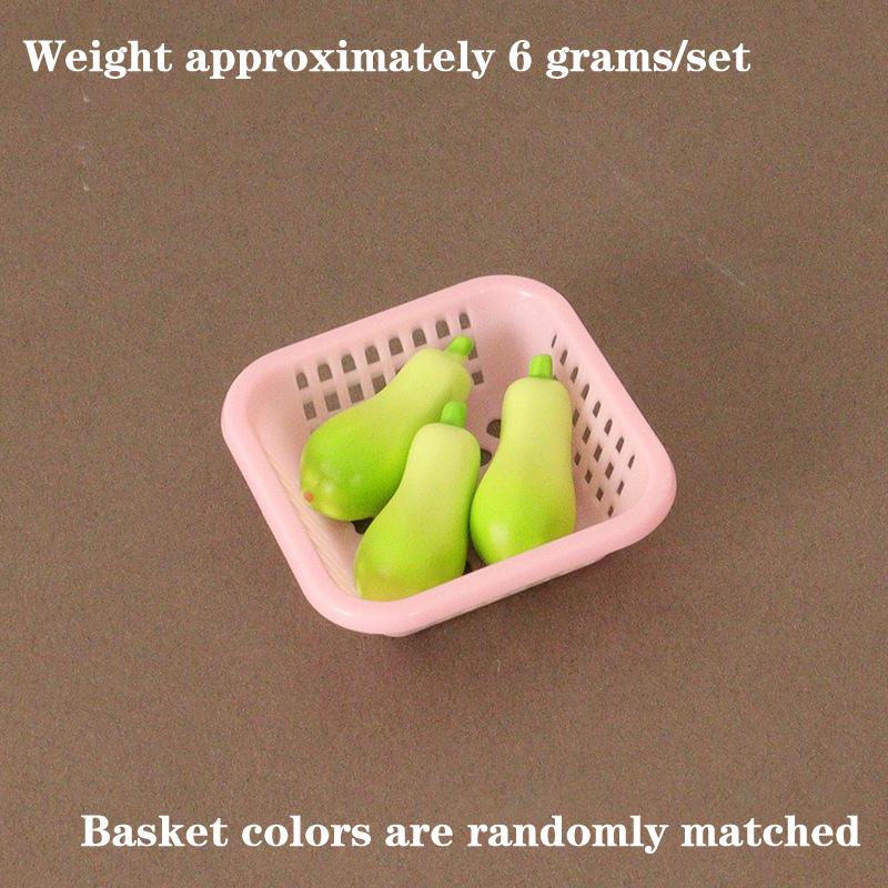 Dollhouse Simulation Vegetable Basket Set Dollhouse Decoration Mini Play Toys Kitchen Life Scene Model Accessories Props