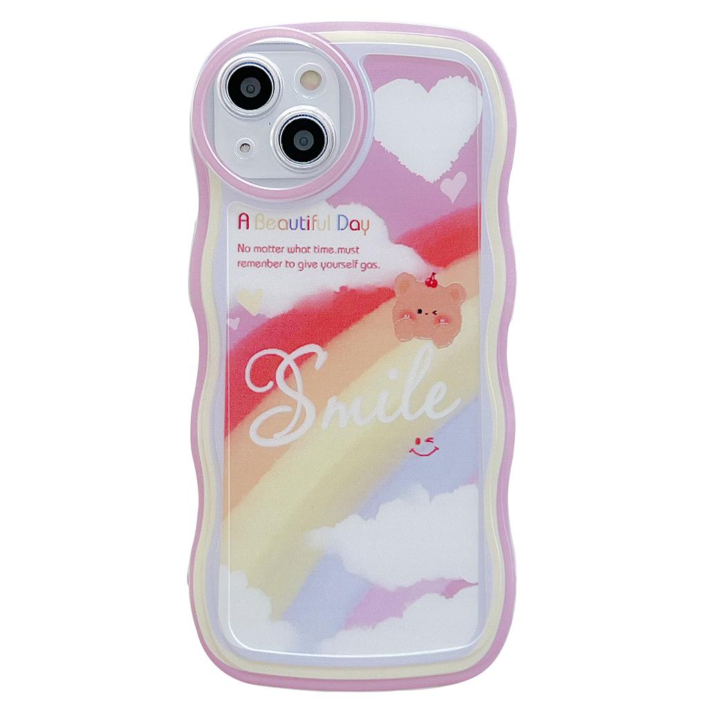 For iPhone 13 Case Wave Shape Edge Anti-Scratch Phone Protector