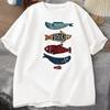 Mens Printed TShirt  100 Cotton  Fish Pattern  Versatile LooseFitting Comfortable TShirt