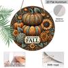 2D Flat, 1pc Vintage Autumn Harvest Metal Wall Sign - Fall Welcome Plaque with Corn, Wheat & Grain Stalks, Aluminum Outdoor/Indoor Decor Suitable for