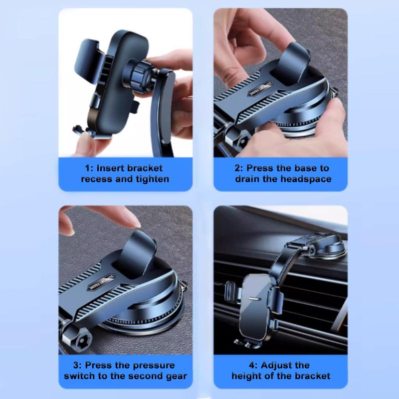 SEAMETAL Car Mobile Phone Holder Dashboard Mount with Automatic Lock and Suction Cup