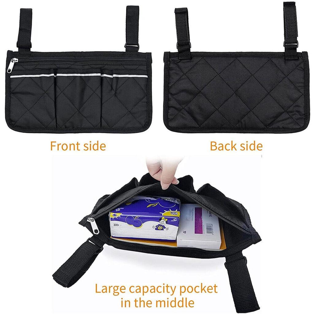 Wheelchair Side Bag, Wheelchair Pouch For Wheelchair, Wheelchair Bags To Hang On Side, Wheelchair Accessories Bag