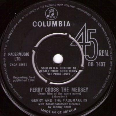 7inch Record GERRY & THE PACEMAKERS - Ferry Cross The Mersey DB7437 Columbia 1964 UK Rock Used