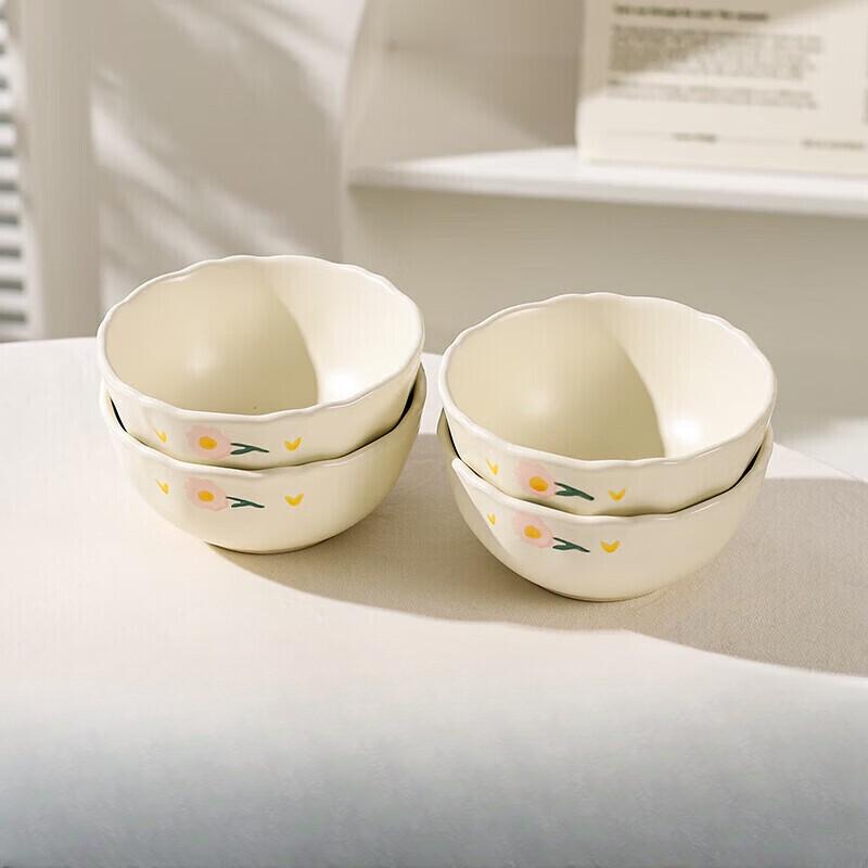 

ZISIZ Hand-Painted Floral Ceramic Bowl Set