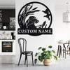 Custom Dog Family Name Metal Wall Art, Black Iron Matte Finish, Home Living Room Outdoor Patio Decor