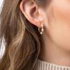 Elegant Imitation Pearl Shiny Zircon Gold Color Mini Hoop Earrings Gold Plated Charm Huggies Jewelry Daily Wear Gift for Women