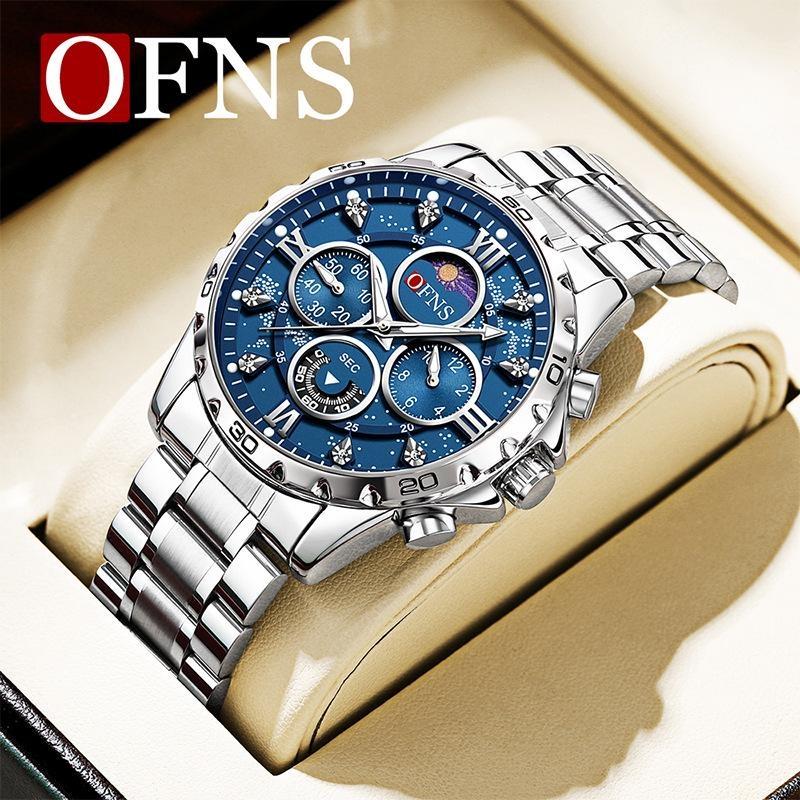 Luxury Watches For Men Chronograph Stainless Steel Man Wristwatch Waterproof Luminous Sport Military Men's Quartz Watch