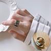 Panjbj   Copper Wide Smooth Ring For Women Girl Irregular Simple Fashion Adjustable Jewelry Gift Dropshipping