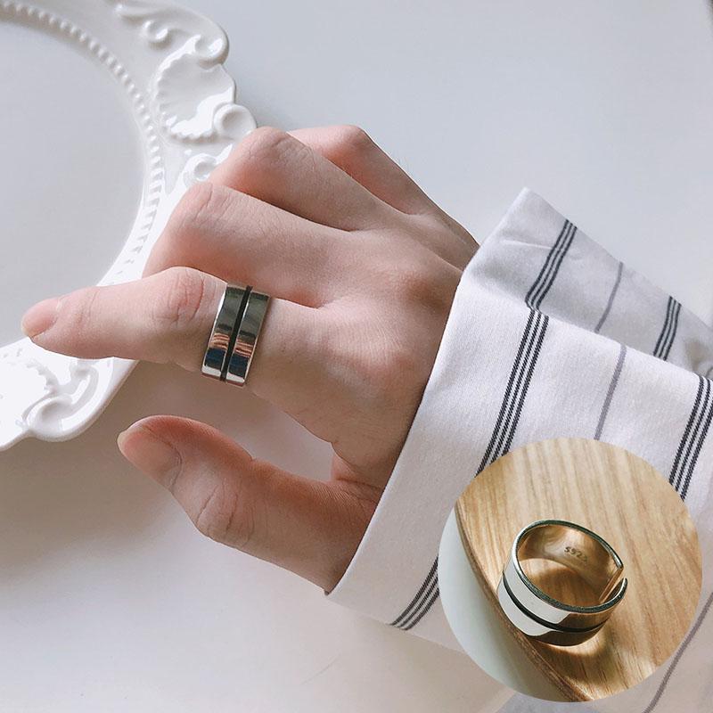 Panjbj Copper Wide Smooth Ring For Women Girl Irregular Simple Fashion Adjustable Jewelry Gift Dropshipping