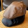 Fashion Vintage Beret Hat for Women Spring Autumn PU Leather Solid Color Sun Visors Artist Painter Cap Girl Lady Duckbill Hat