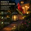 Solar Cardinal Redbird Outdoor Lanterns Metal Garden Stake Lights Waterproof LED Decorative Landscape Lamp for Patio Lawn Yard Art & Gift