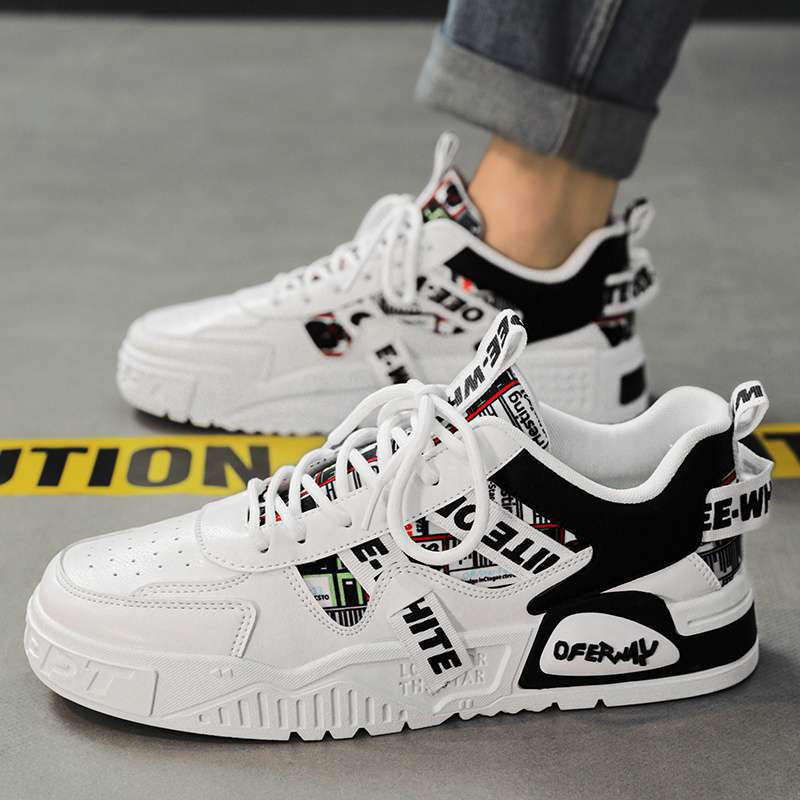 Men's Shoes Summer Breathable Board Shoes Black and White Panda Platform Soles Student Trend Sports Shoes Men's Height-increasing Casual Trendy Shoes