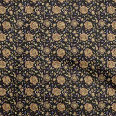 Georgette Viscose Black Fabric Florals Diy Clothing Quilting Fabric Print Fabric By Yard 42 Inch