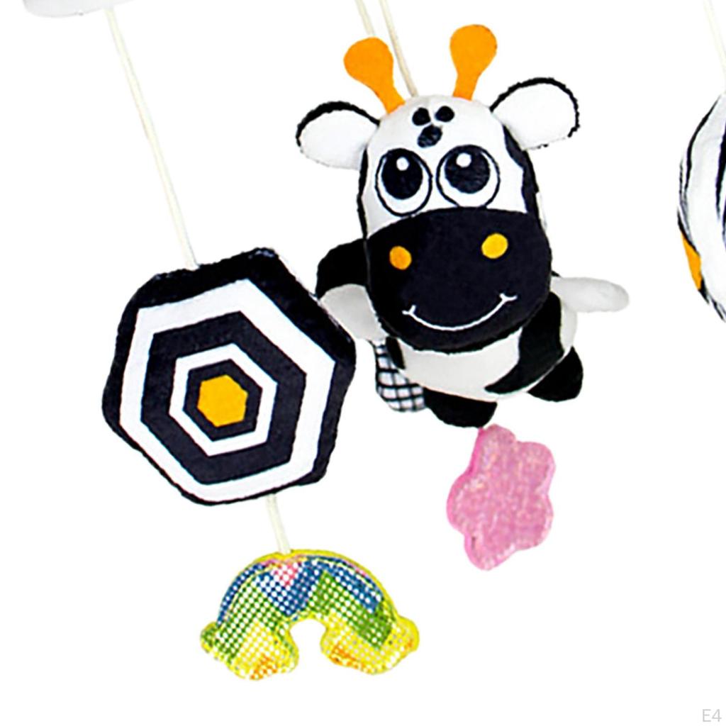 Baby Crib Mobile, Rattles Hanging Bed Bell Toy Black and White Mobile for Girls