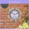 Charming 10 Inch Outdoor Waterproof European Style Resin Wall Clock With Thermometer Ideal For Home Decor