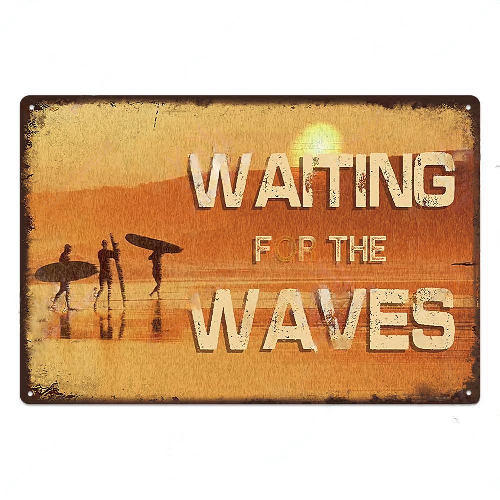 Summer Beach Decor Vintage Metal Tin Signs Plaque Metal Plate Retro Posters Wall Art Decor Seaside