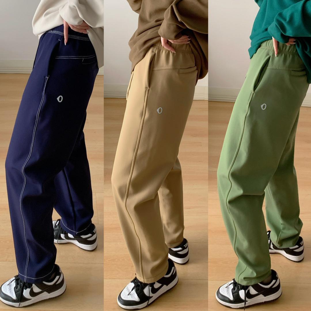

Women s Winter 2024 Velvet-Lined Casual Pants - Warm, Elastic Waist, Solid Color