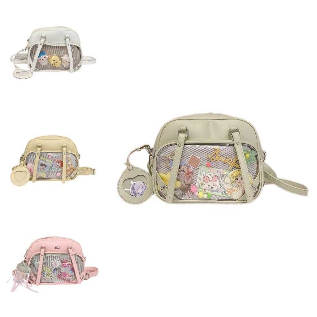 Pu Chiikawa Cartoon Doubles Shoulder Bags Girls Clear Backpack Colors Multi